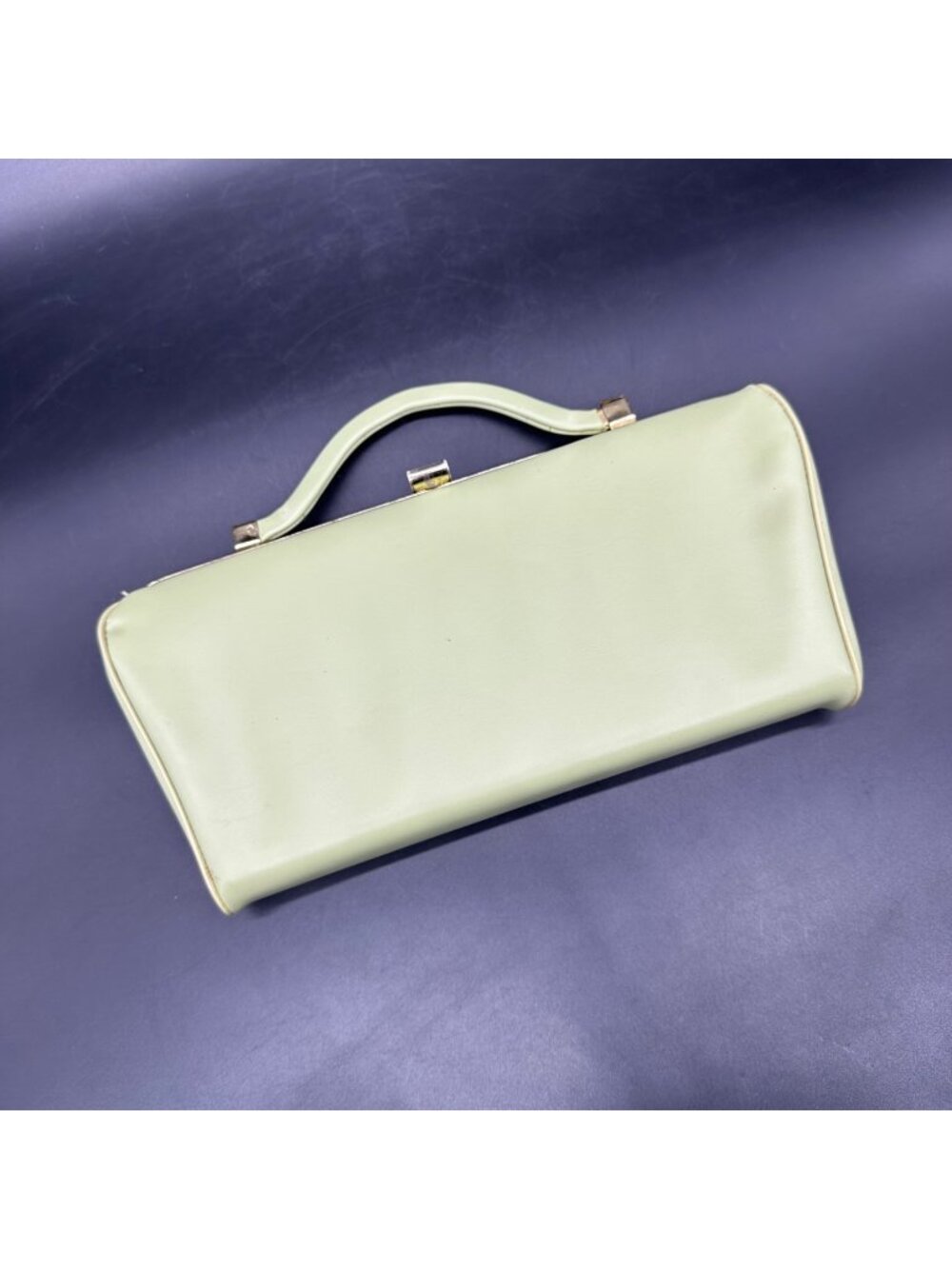 Vintage Green Clutch Purse Handbag Mid Century Retro Fashion Convertible Handle